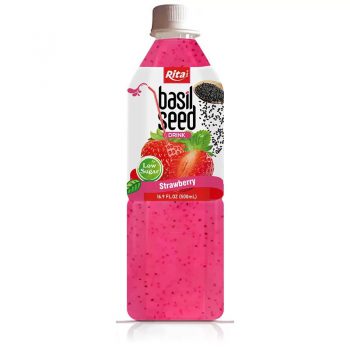 Low Sugar Basil Seed Drink Strawberry Flavor