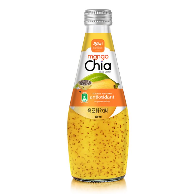 Rita 290ml Glass Bottle Chia Seed Drink With Mango Flavor