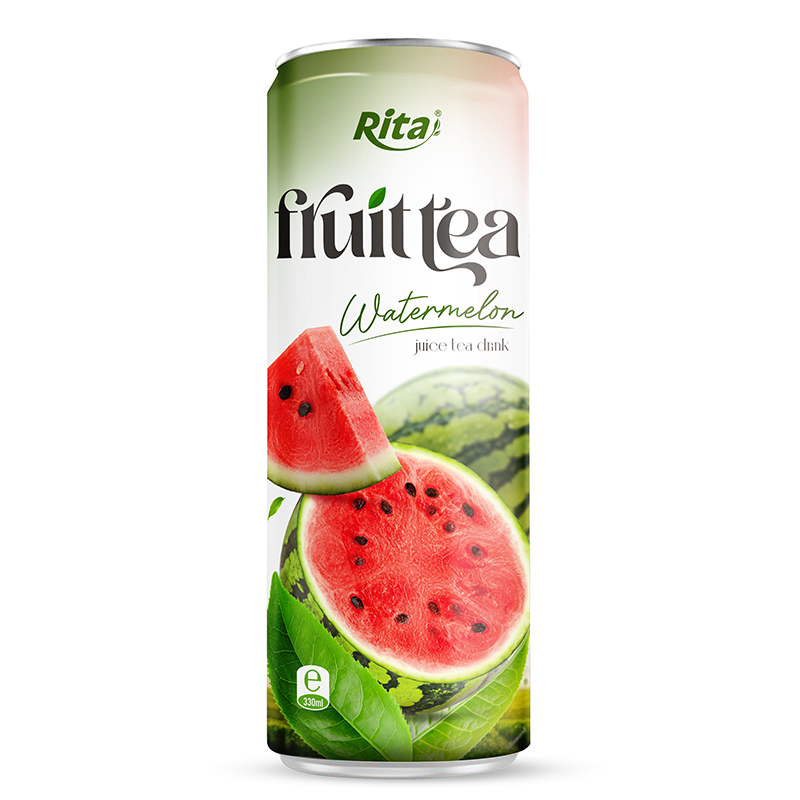 330ml Sleek alu can watermelon juice tea drink healthy with green tea leaves