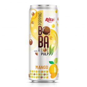 Popping Boba drink with Aloe vera Pulp and mango 320ml