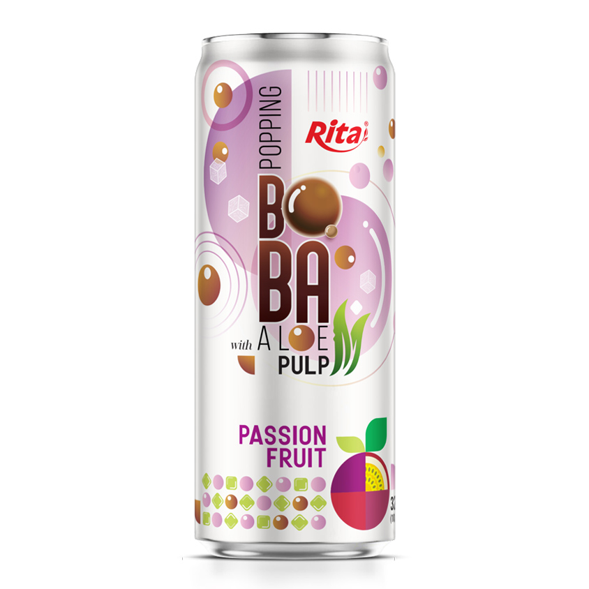 Popping Boba drink with Aloe vera Pulp and passion fruit 320ml Popping Boba drink with Aloe vera Pulp and passion fruit 320ml