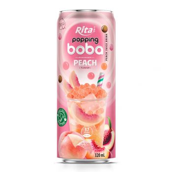 Wholesale Price Popping Boba Peach Flavor 320ml Can