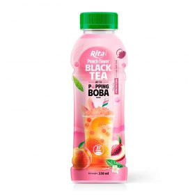 Manufacturers Popping Boba Black Tea With Peach Flavor