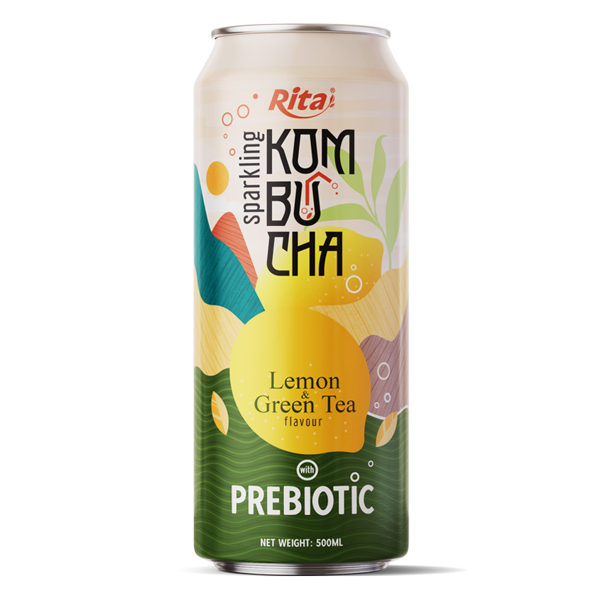 Clean, Crisp, and Uplifting Rita Sparkling Kombucha Lemon & Green Tea with Prebiotic Boost