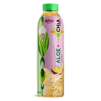 16.9 Fl Oz Rita Aloe Vera Drink With Chia Seed Passion Fruit Flavor PET Bottle