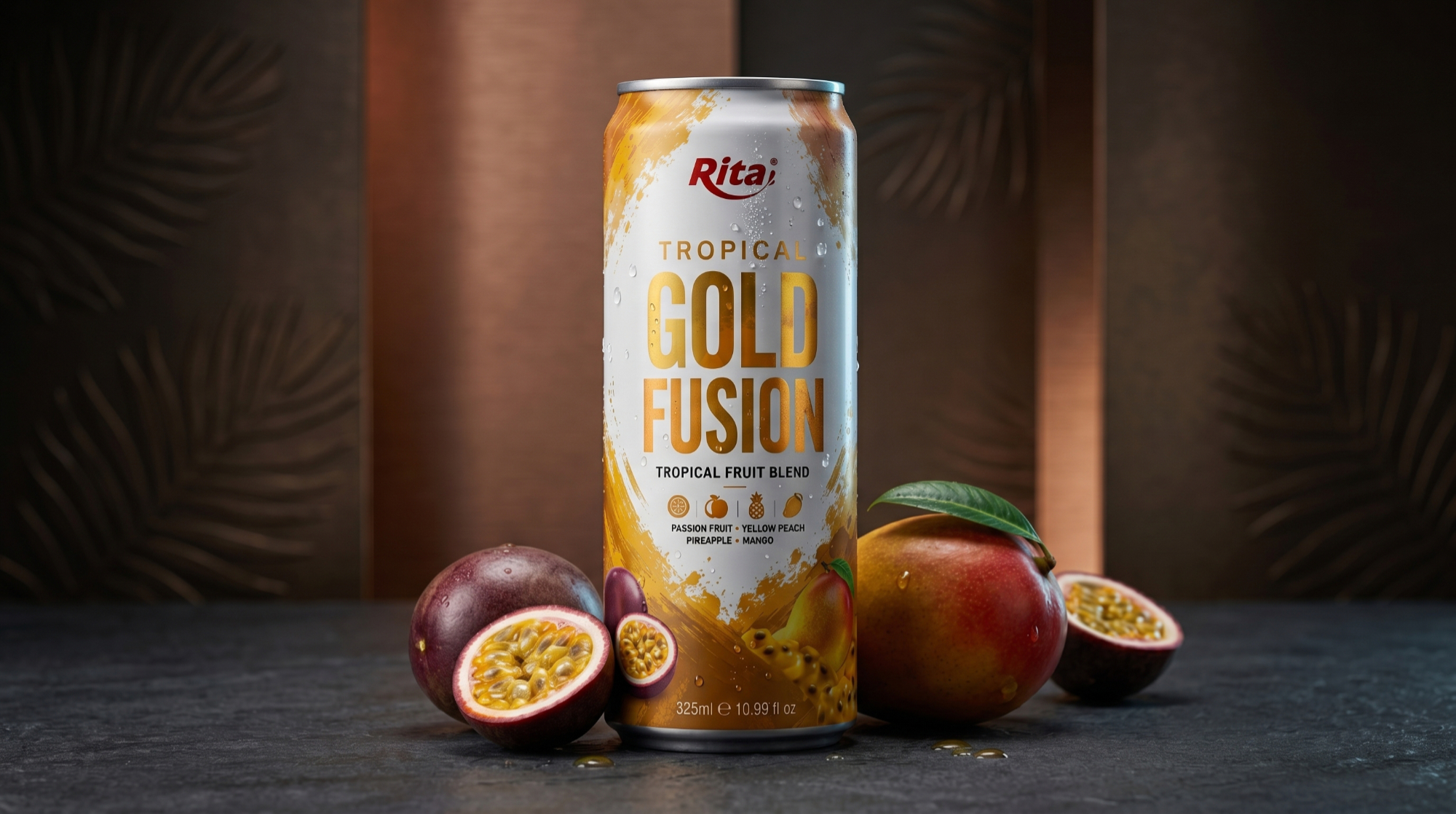 Tropical Gold Fusion fruit blend in 10.99 fl oz (325ml) cans Poster 1