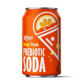 Orange Cream flavor Prebiotic Soda 330ml short can