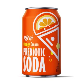 Orange Cream flavor Prebiotic Soda 330ml short can