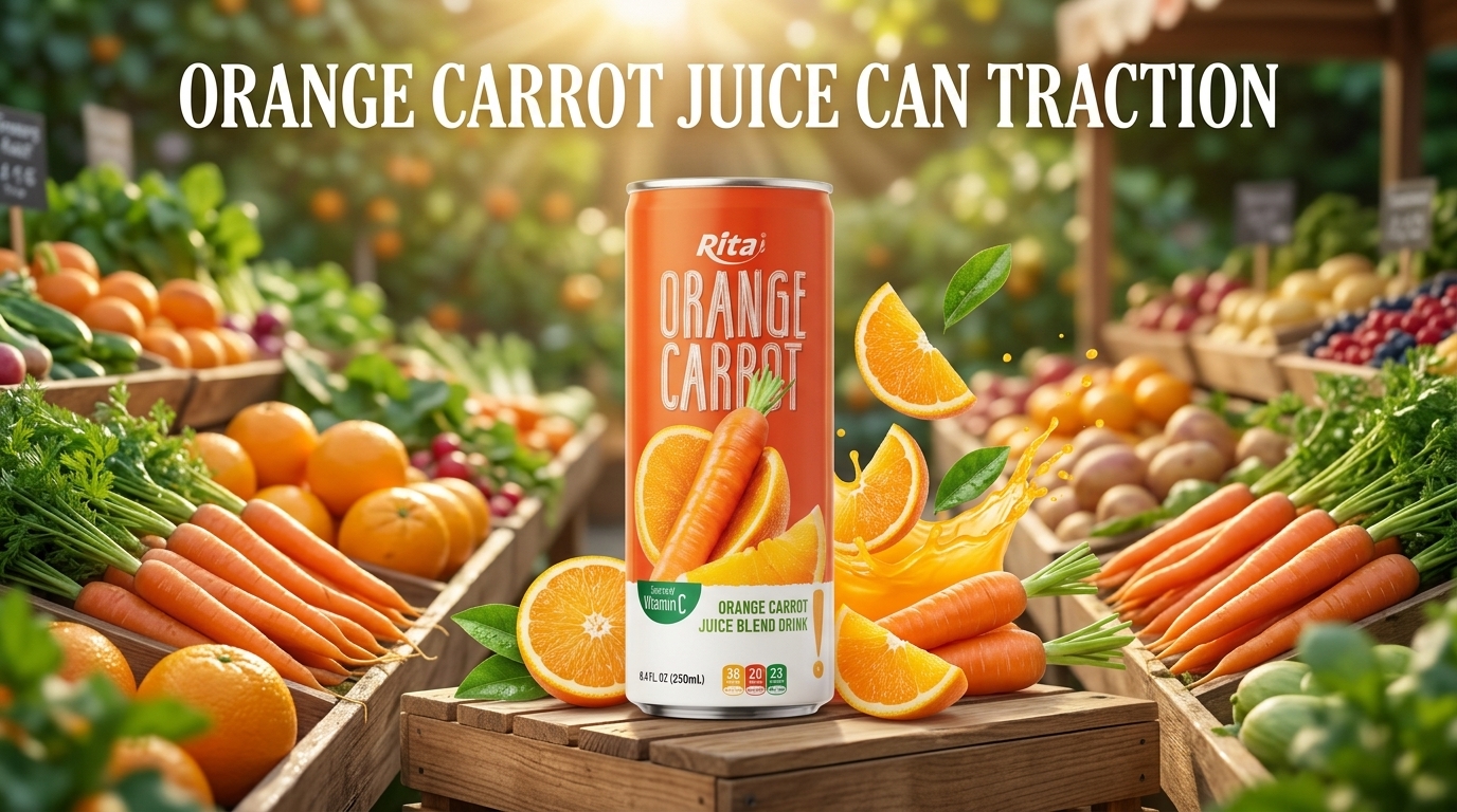 ORANGE CARROT JUICE CAN TRACTION