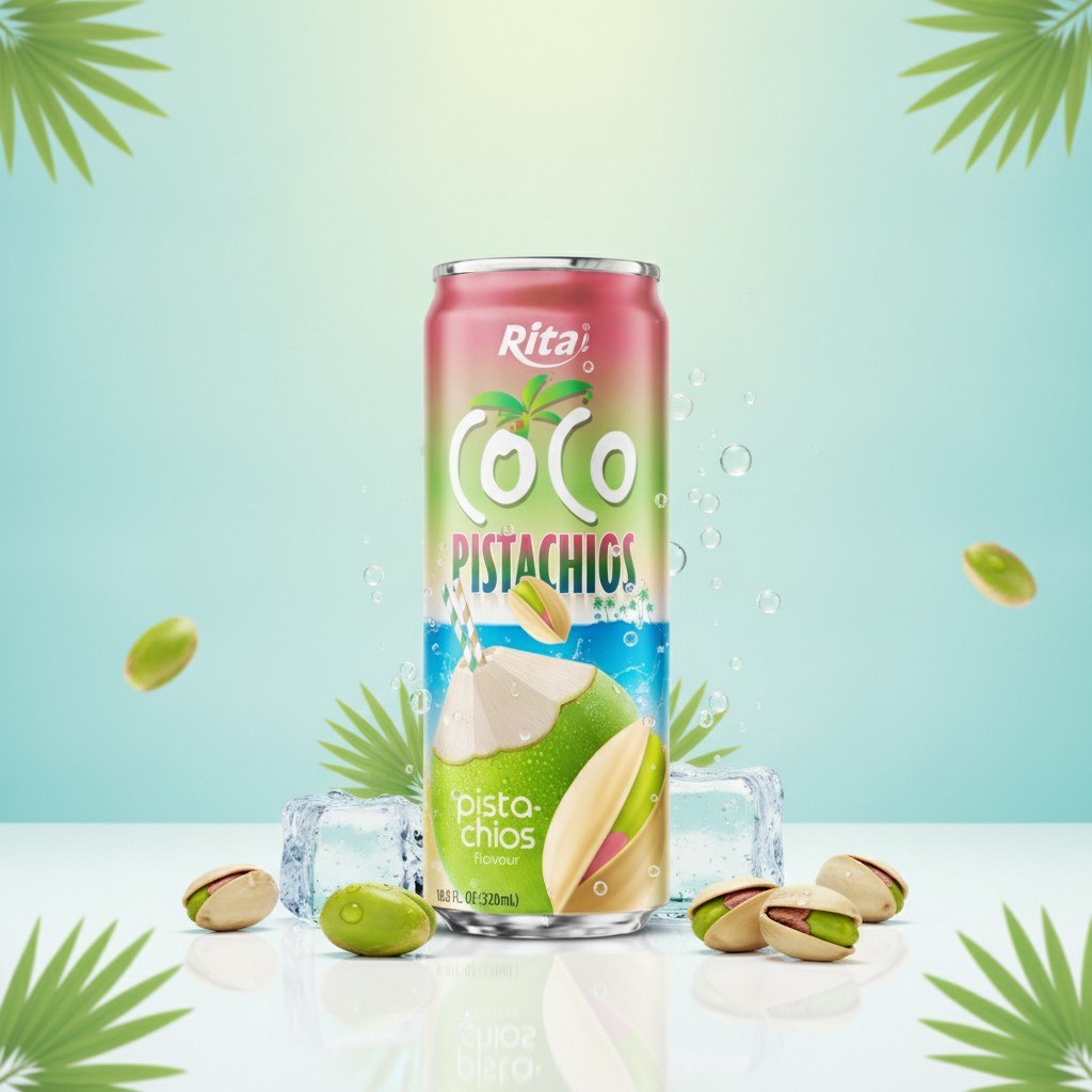 Natural Coconut Water Pistachio Drink 320ml Poster 2