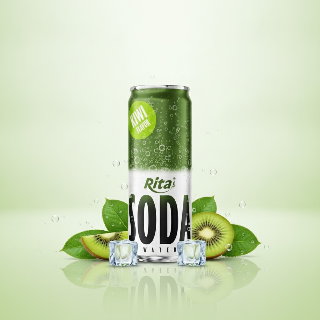 Sparkling Kiwi Soda Water Drink 320ml Can Poster 2