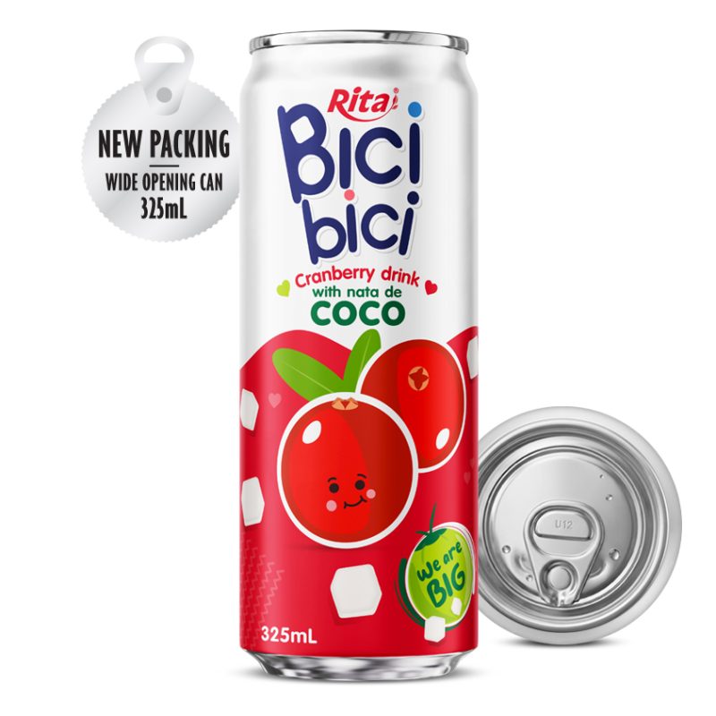 Bici Bici 325ml Cranberry drink with nata de Coco ( wide opening can)