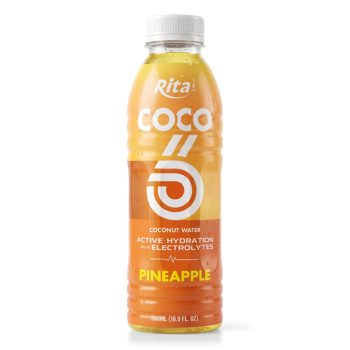 500ml Coconut Water with Electrolytes and Pineapple Flavor PET Bottle