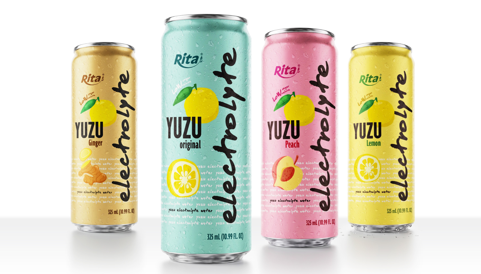 Yuzu Lemon Electrolyte Water Drink 325ml Low Sugar Hydration Beverage Poster 1