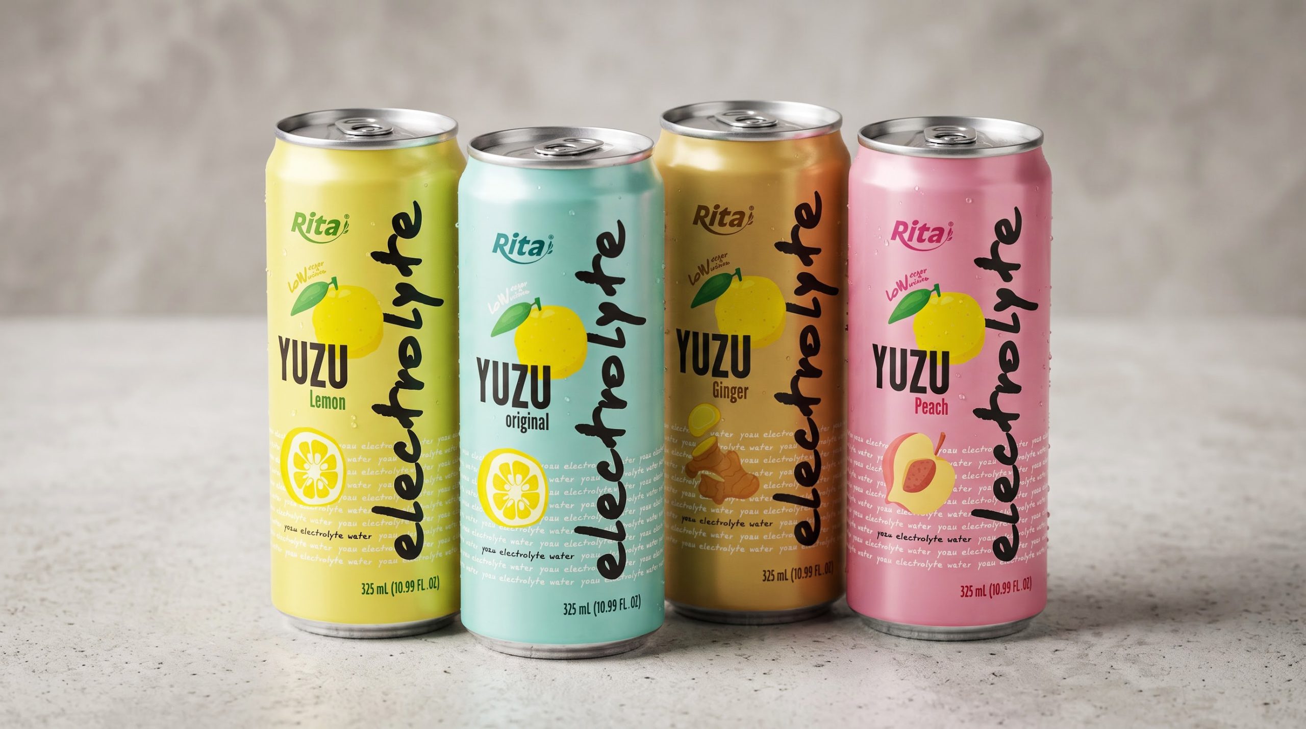 Yuzu Ginger Electrolyte Water Drink 325ml Low Sugar Hydration Beverage Poster 2