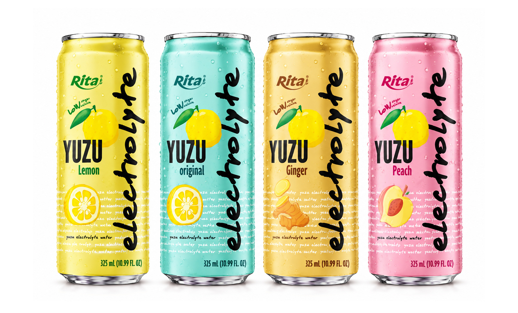 Yuzu Lemon Electrolyte Water Drink 325ml Low Sugar Hydration Beverage Poster 2