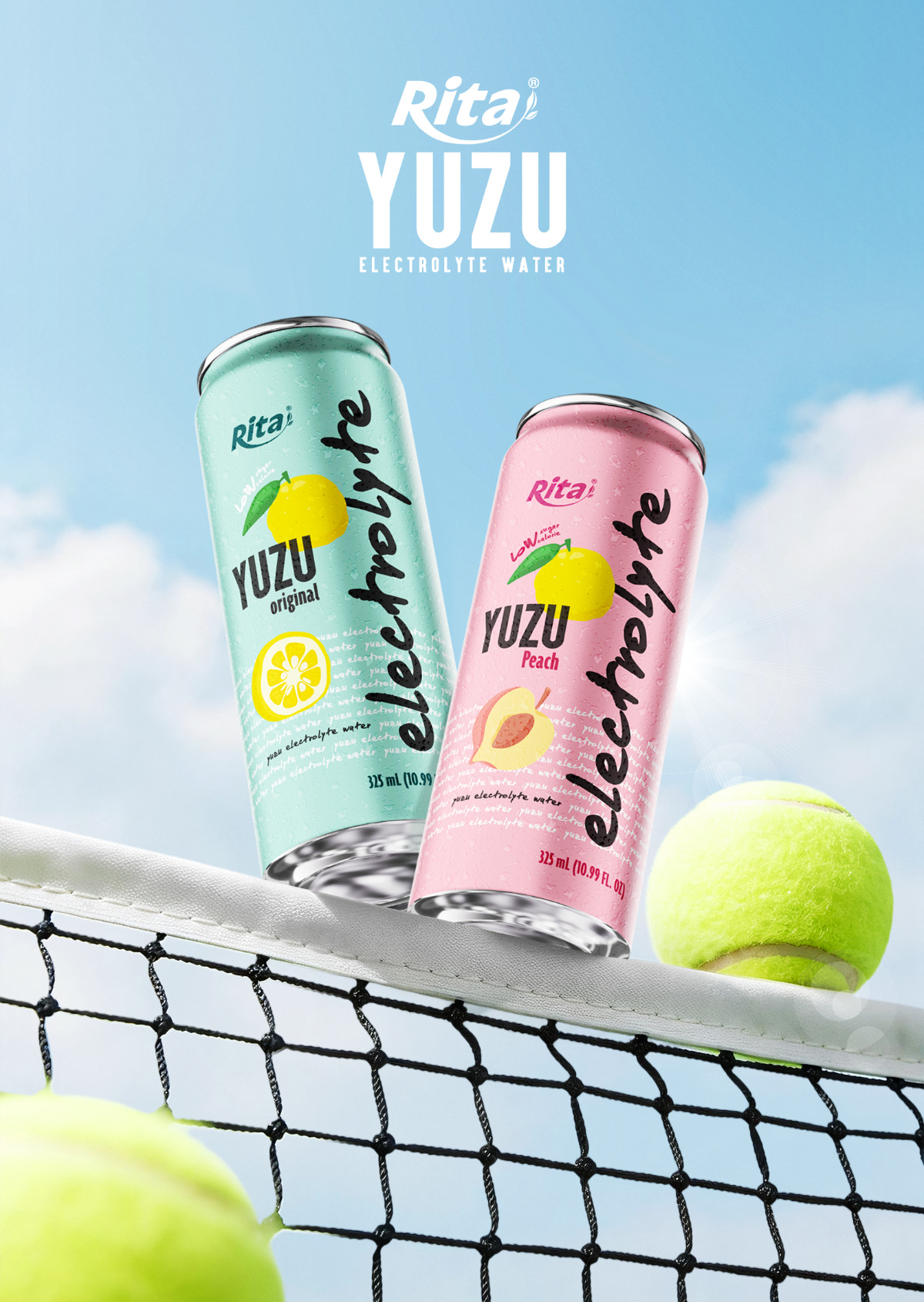Yuzu Electrolyte Water Drink 325ml Low Sugar Hydration Beverage Poster 1