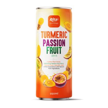 250ml Turmeric Passion Fruit Drink Slim Can OEM Beverage