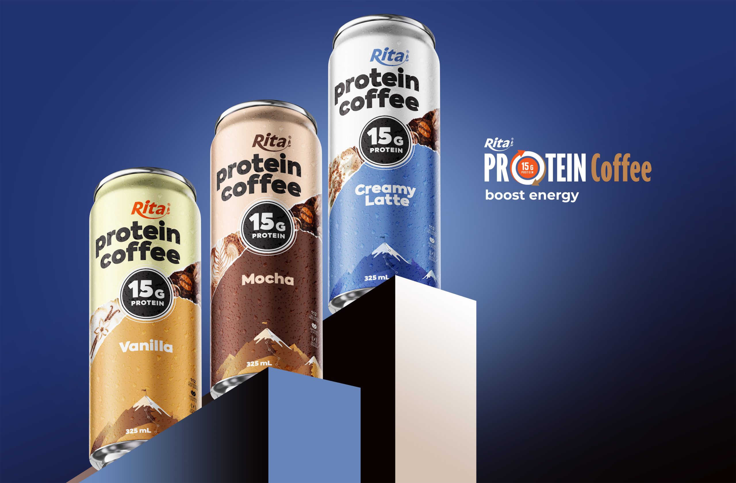 Rita Protein Coffee 15g – Ready-to-Drink High Protein Coffee Vanilla 325ml Can Poster 2