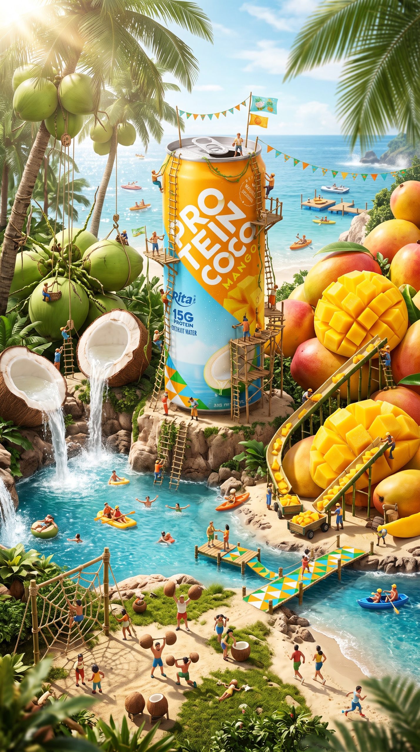 RITA Mango Flavored Protein Coconut Water 325ml Can with 15g Protein Poster 2