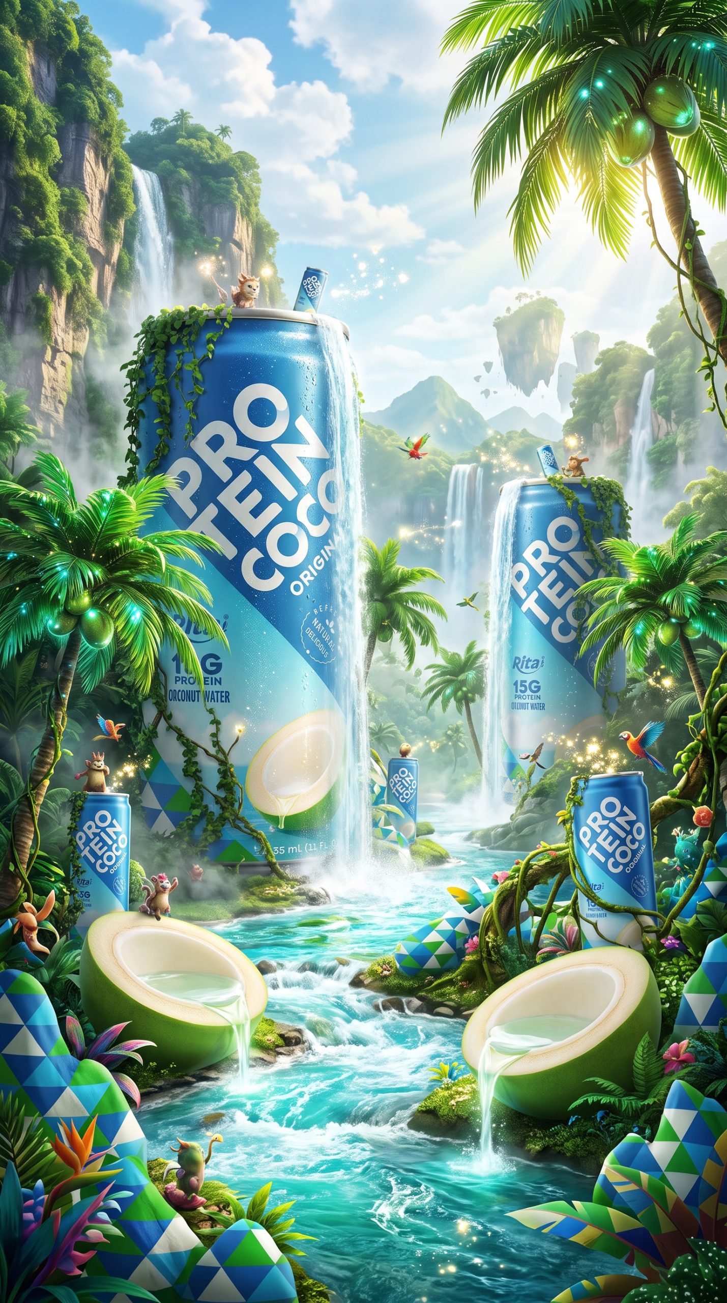 RITA Original Protein Coconut Water 325ml Can with 15g Protein Poster 1
