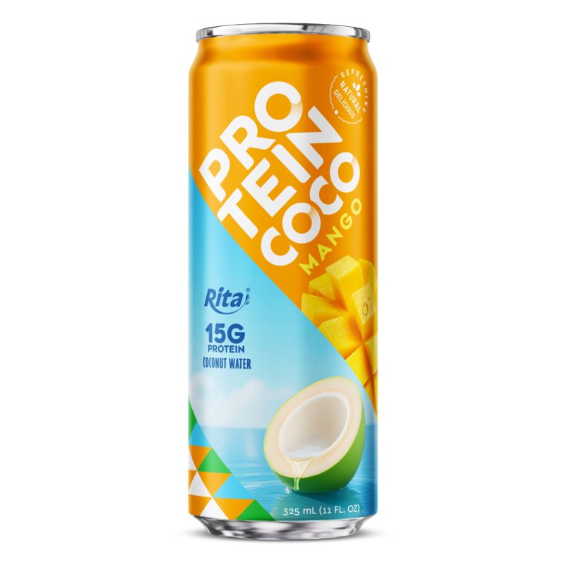 RITA Mango Flavored Protein Coconut Water 325ml Can with 15g Protein